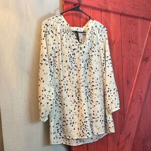 Elegant Black and White Printed Women's Top